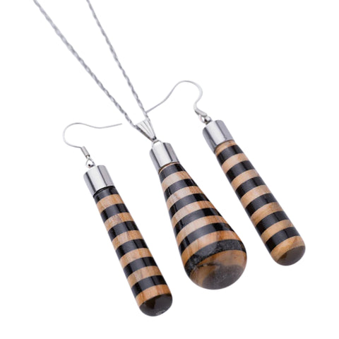 Set Colier/Cercei Gemma Line, Lemn De Maslin