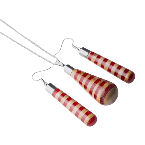 Set Colier/Cercei Gemma Line, Lemn De Maslin