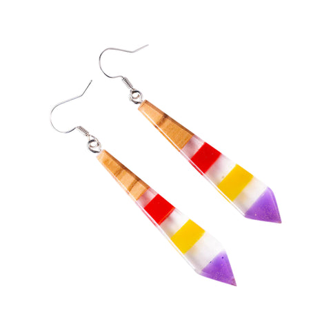 Cercei Iris Tie, Lemn De Maslin