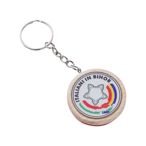 Breloc Rotund Logo Personalizabil, Lemn De Frasin