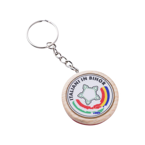 Breloc Rotund Logo Personalizabil, Lemn De Frasin