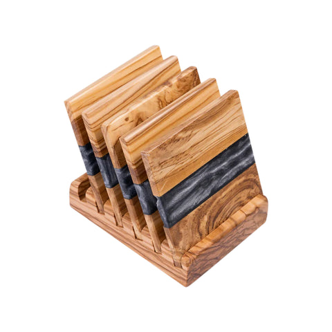 Set Suporturi/Coastere Pahare 6 Piese, Lemn De Maslin