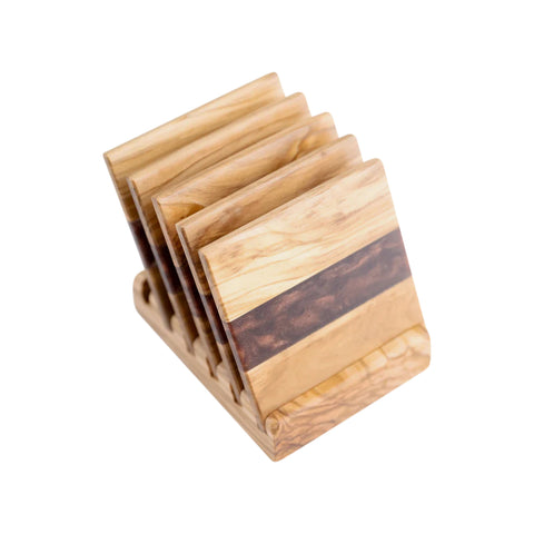 Set Suporturi/Coastere Pahare 6 Piese, Lemn De Maslin