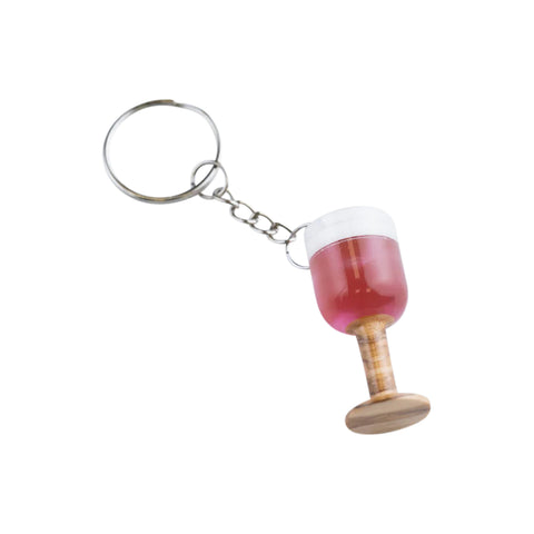 Breloc Wine Glass, Lemn De Maslin