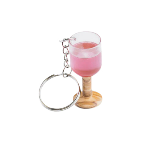 Breloc Wine Glass, Lemn De Maslin