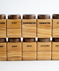 10 piece spice container set with stand-ReinWood