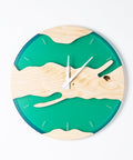 Costa Wall Clock, Ash - Transparent Green Resin-ReinWood