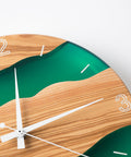 Costa Wall Clock, Ash - Transparent Green Resin-ReinWood