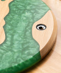 Costa Wall Clock, Oak - Pearl Green Resin-ReinWood