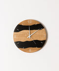 Costa Wall Clock, Oak - Transparent Black Resin-ReinWood