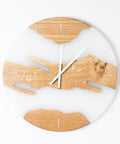 Costa Wall Clock, Oak - Transparent White Resin-ReinWood