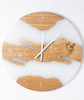 Costa Wall Clock, Oak - Transparent White Resin-ReinWood