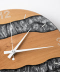 Costa Wall Clock, Walnut - Pearl Gray Resin-ReinWood