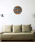 Costa Wall Clock, Walnut - Pearl Gray Resin-ReinWood