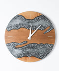 Costa Wall Clock, Walnut - Pearl Gray Resin-ReinWood