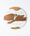 Costa Wall Clock, Walnut - Pearl White Resin-ReinWood