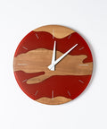 Costa Wall Clock, Walnut - Rust Red Resin-ReinWood