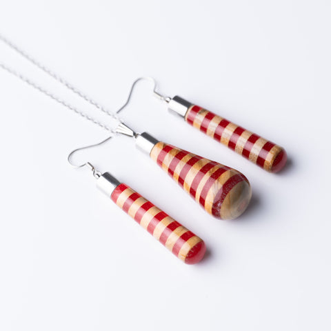 Gemma line necklace/earring set-ReinWood