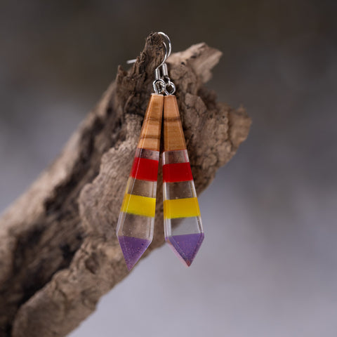 Iris tie earrings-ReinWood