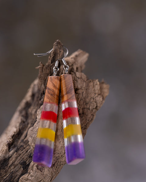 Iris triangle earrings-ReinWood