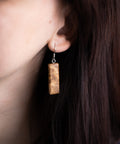 Rectangular Natur earrings-ReinWood