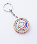 Round key ring with customizable logo-ReinWood