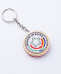 Round key ring with customizable logo-ReinWood