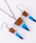 Sea triangle necklace/earring set-ReinWood