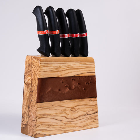 Venus vertical knife holder with 5 knives-ReinWood