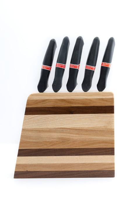 Venus zebra vertical knife holder with 5 knives-ReinWood